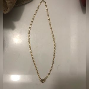 Vtg 1985 Avon Gold Endless Heart chain link Necklace